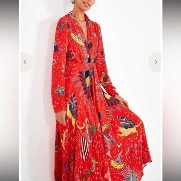 NWT FARM RIO CARNIVAL MAXI DRESS XS - Picture 1 of 16